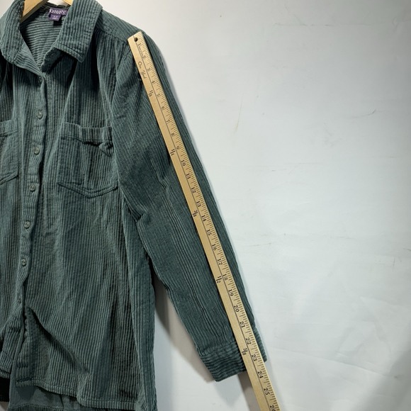 ROAMANS Green Shacket Corduroy Jacket Button Up Shirt 16W - Picture 6 of 12